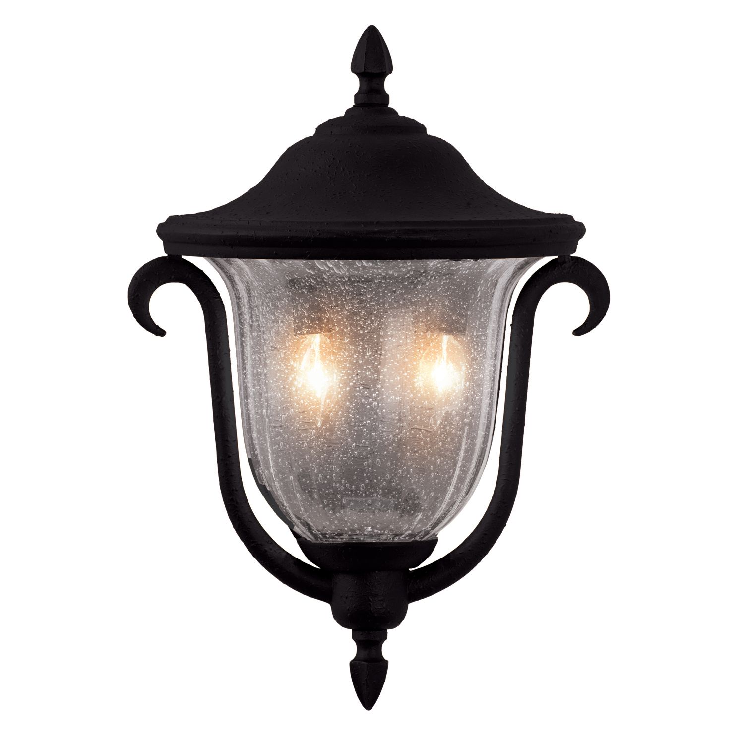 Santa Barbara Outdoor 13-in 2 Light Socket Matte Black Outdoor Pendant