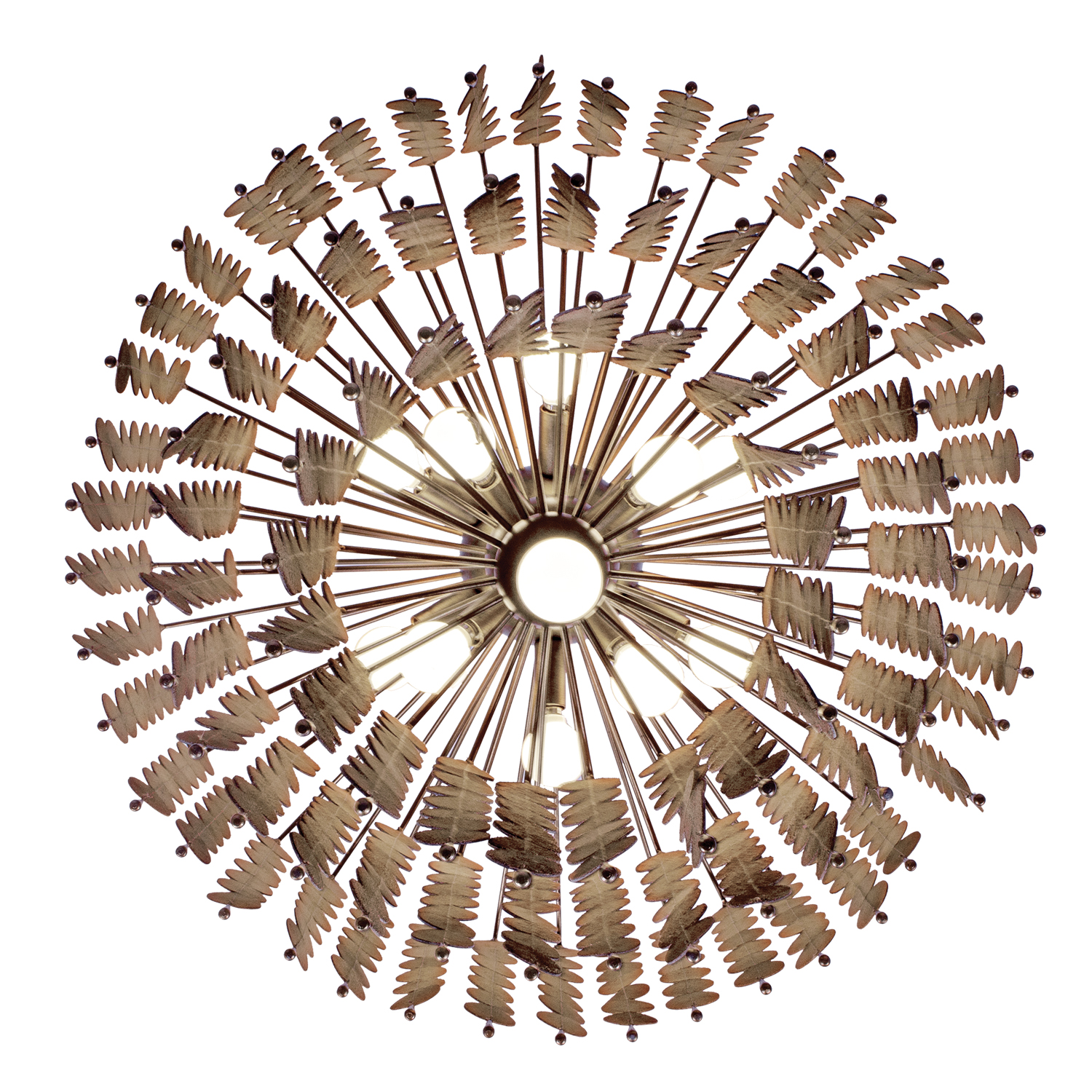 Pelt 27-in 11 Light Socket Pearlized Antique Brass Chandelier - Image 3