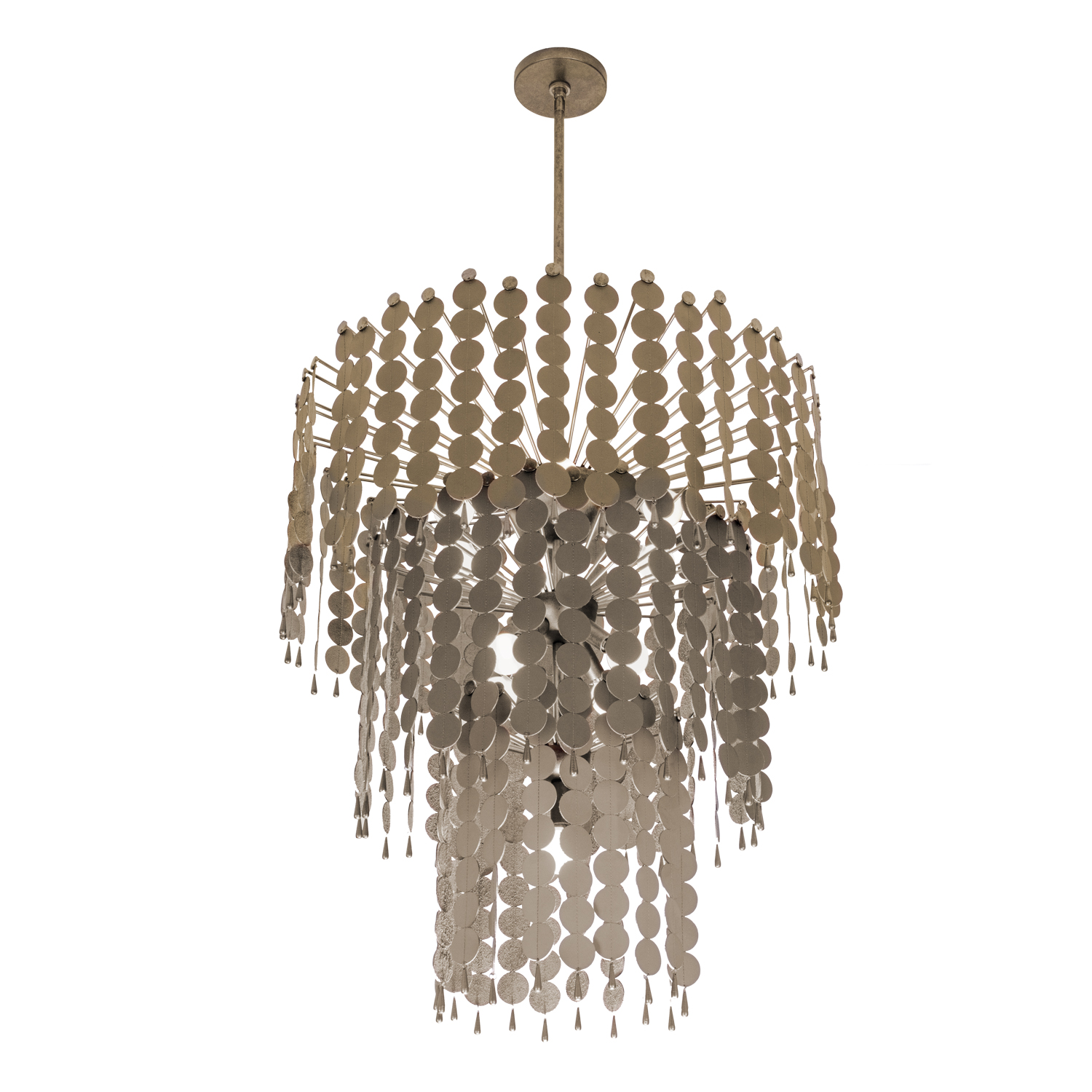 Pelt 27-in 11 Light Socket Pearlized Antique Brass Chandelier - Image 2