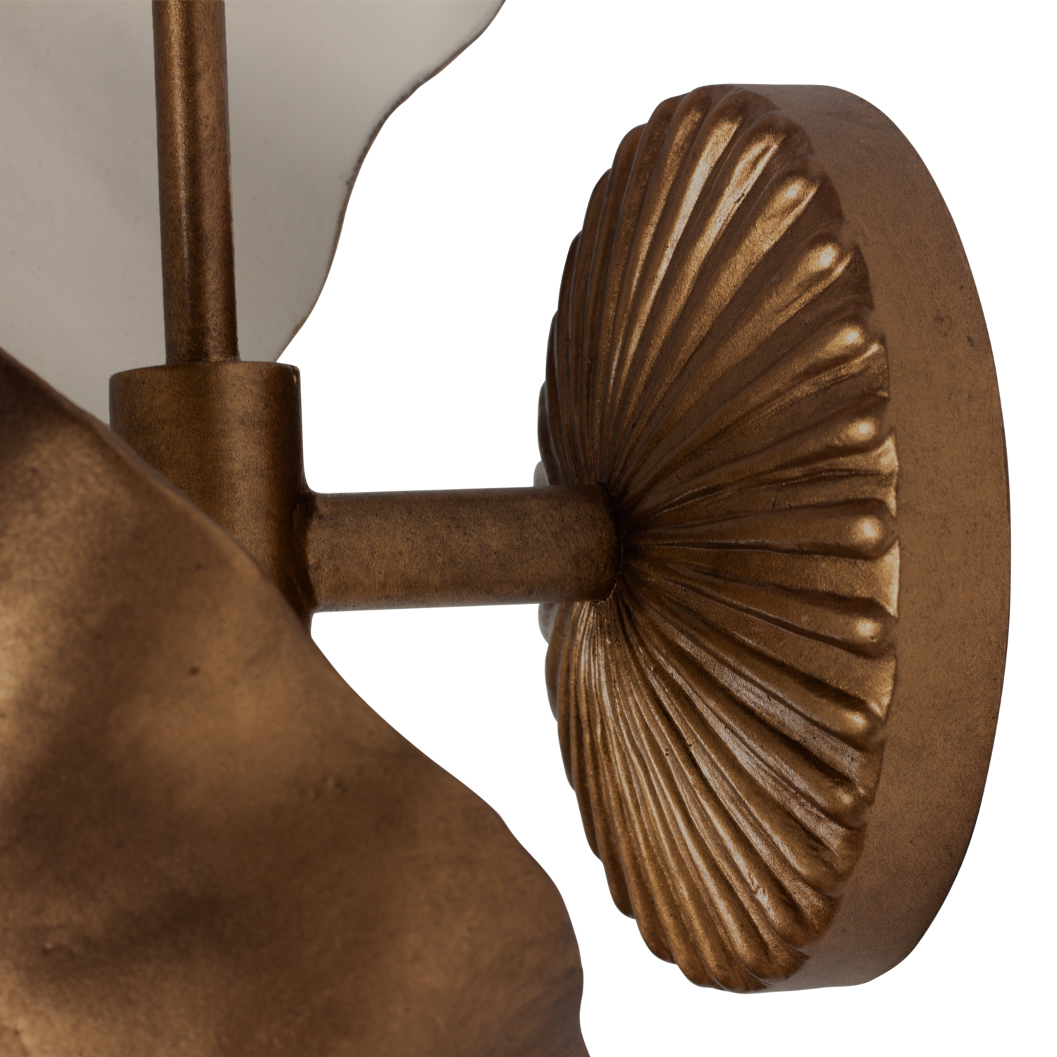 Spira 34-in 2 Light Socket Pearlized Antique Brass w/ White Wall Sconce - Image 10