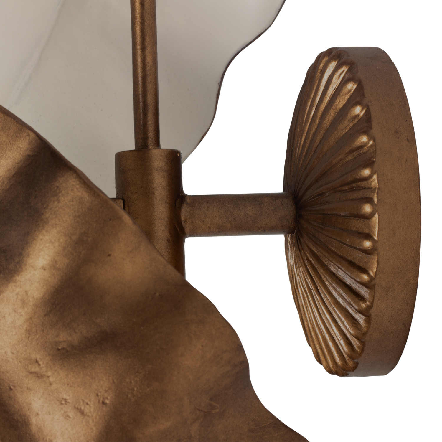 Spira 34-in 2 Light Socket Pearlized Antique Brass w/ White Wall Sconce - Image 9