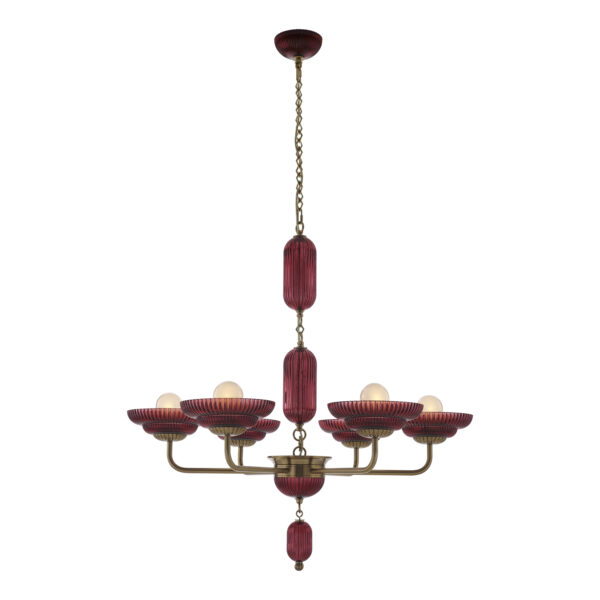 Verde 40-in 6 Light (40-watt) Satin Brass Chandelier