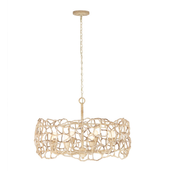 Reef 34-in 8 Light (40-watt) Warm Ivory Chandelier