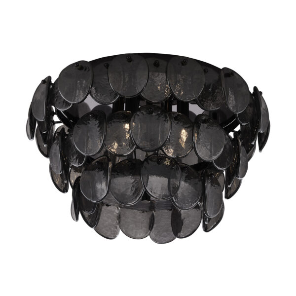 Uroko 19.75-in 4 Light (40-watt) Black Nickel Flush Mount