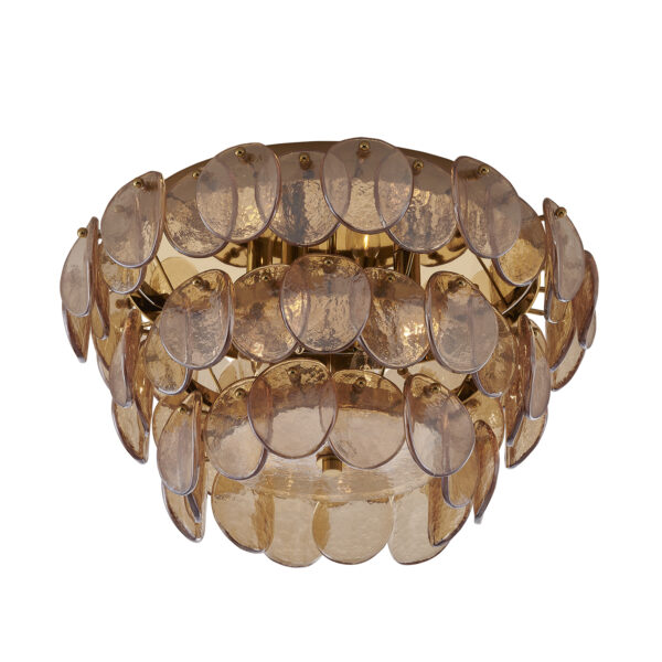 Uroko 19.75-in 4 Light (40-watt) Polished Winter Brass Flush Mount