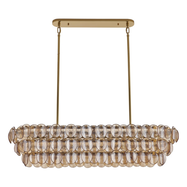 Uroko 49.5-in 9 Light (40-watt) Polished Winter Brass Linear Pendant