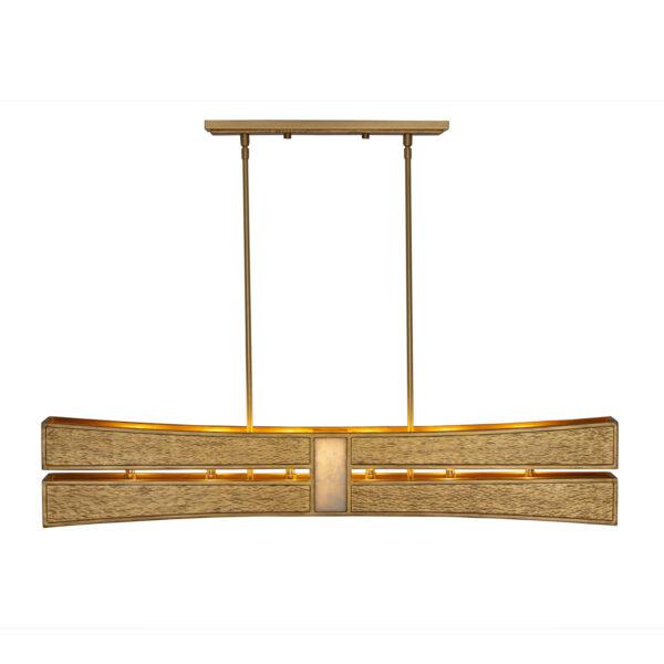 Dos 48-in 6 Light (40-watt) Rustic Gold and Brushed Gold Linear Pendant