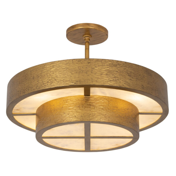 Moda 22-in 8 Light (6-watt) Rustic Gold Convertible Pendant / Semi-Flush