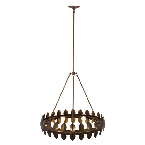 Vittoria 28-in 6 Light (40-watt) Pearlized Antique Brass Chandelier