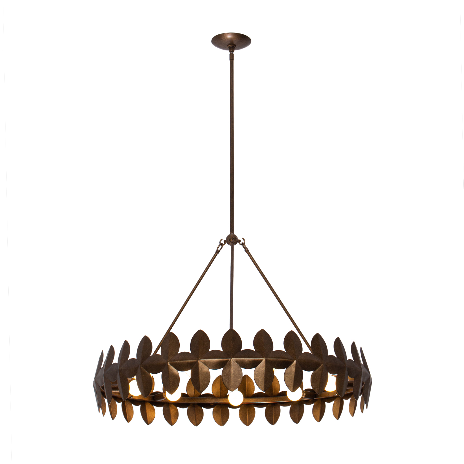 Vittoria 34-in 9 Light (40-watt) Pearlized Antique Brass Chandelier - Image 3