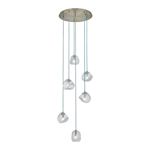Pallina 24-in 6 Light (40-watt) Winter Brass Chandelier