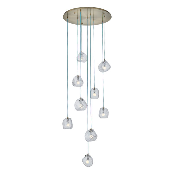 Pallina 32-in 9 Light (40-watt) Winter Brass Chandelier