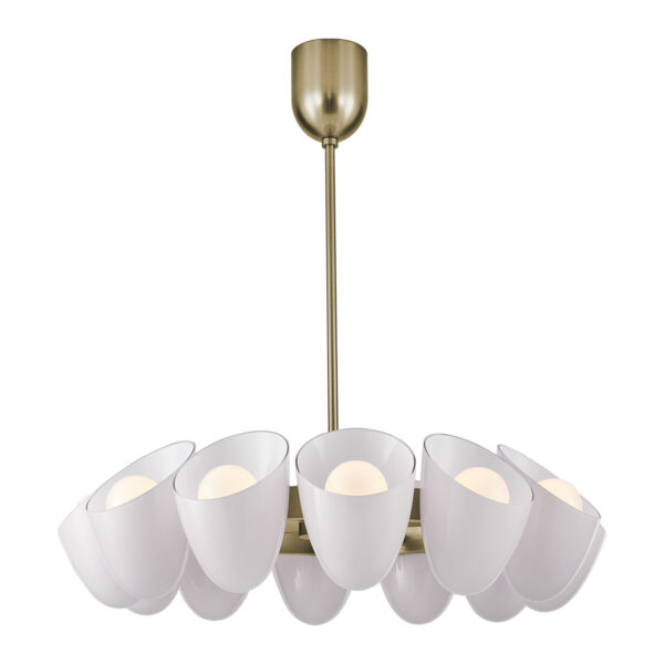 Cocoon 36-in 12 Light (40-watt) Winter Brass Chandelier