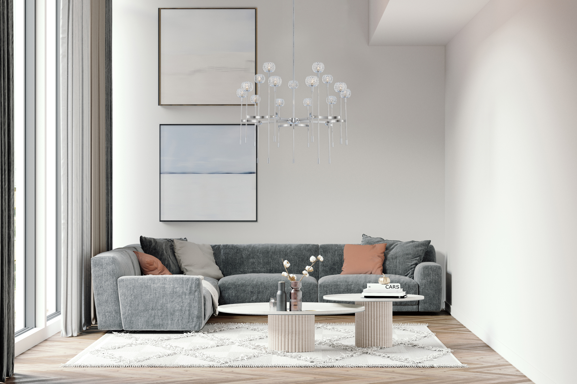 Mae 10+5 Lt 2 Tier Chandelier - Image 2