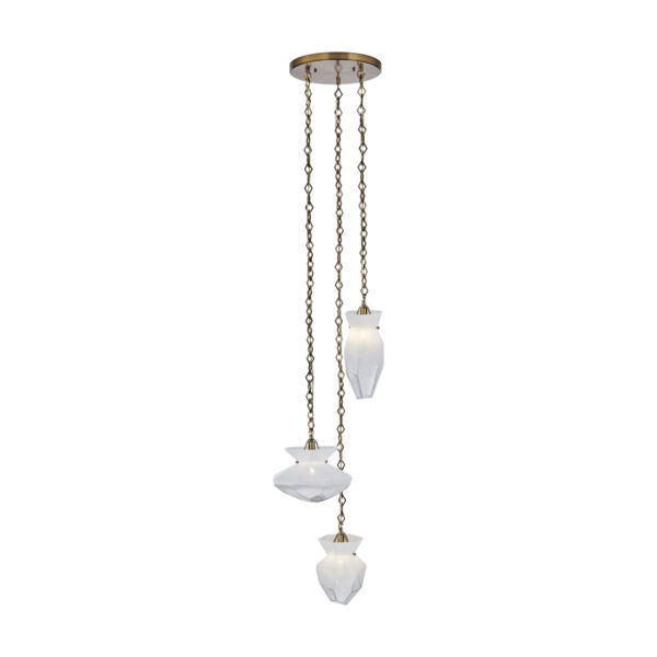 Bolsa 21.25-in 3 Light (40-watt) Winter Brass Chandelier