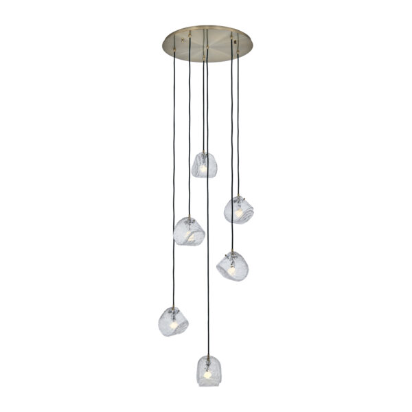 Pallina 24-in 6 Light (40-watt) Winter Brass Chandelier