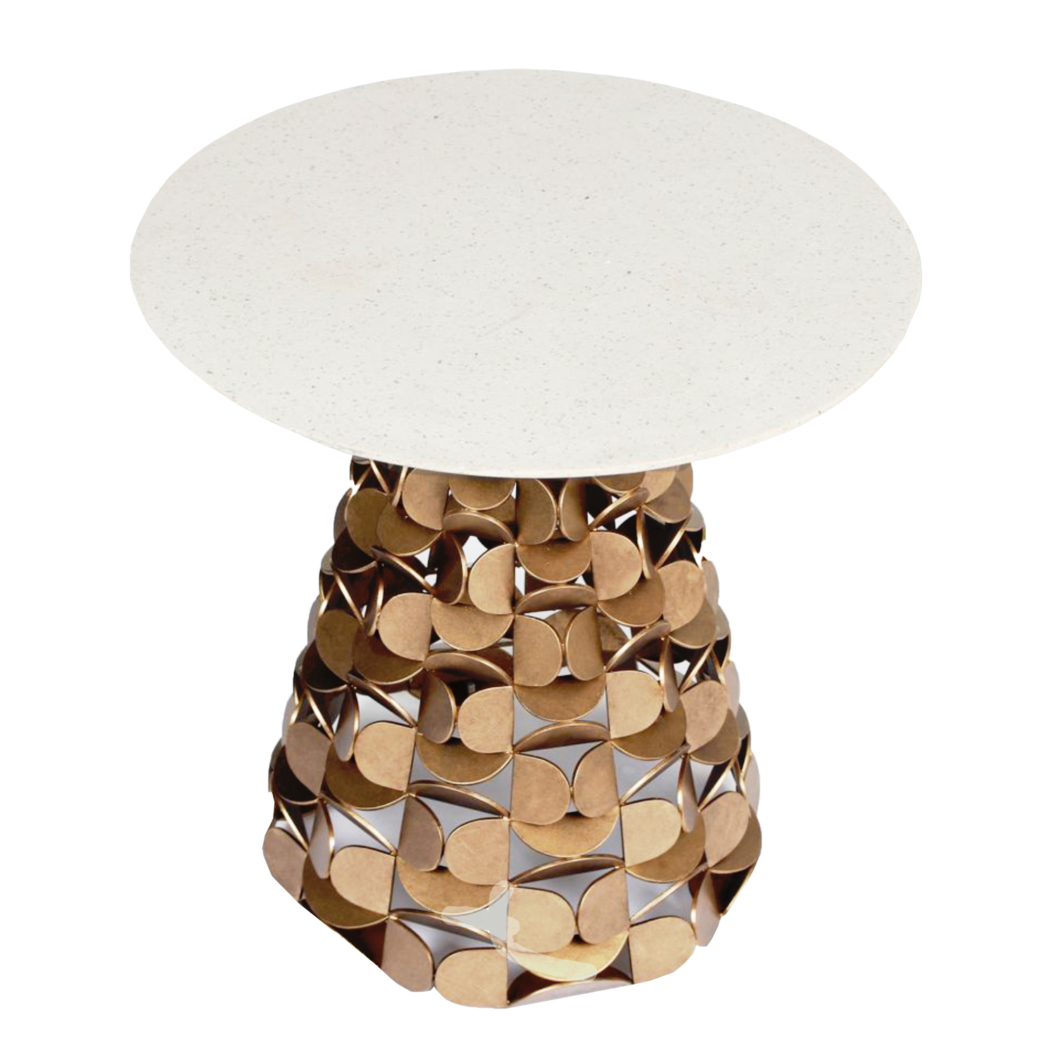 Crescent 18-in Pearlized Antique Brass Table