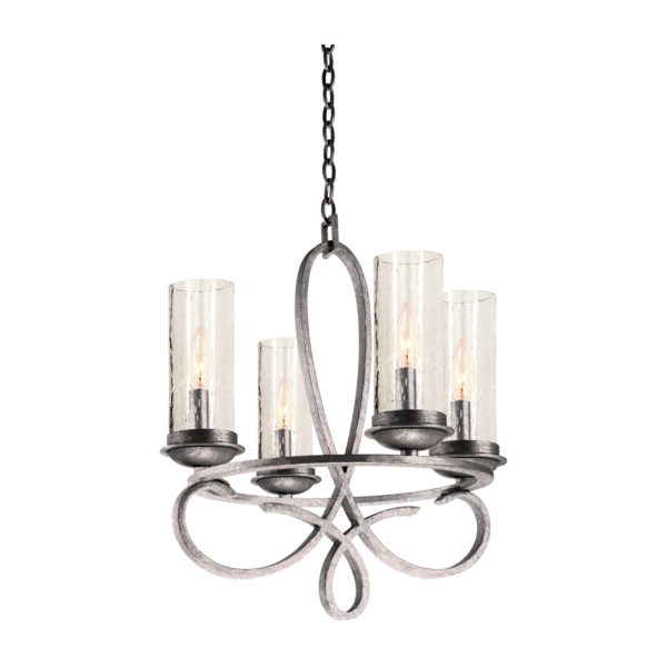 Grayson 4 LT Pearl Silver Chandelier Kalco