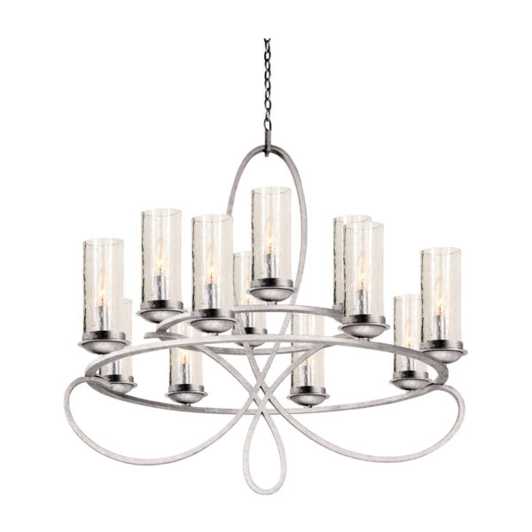 Grayson 12 LT Pearl Silver Chandelier Kalco