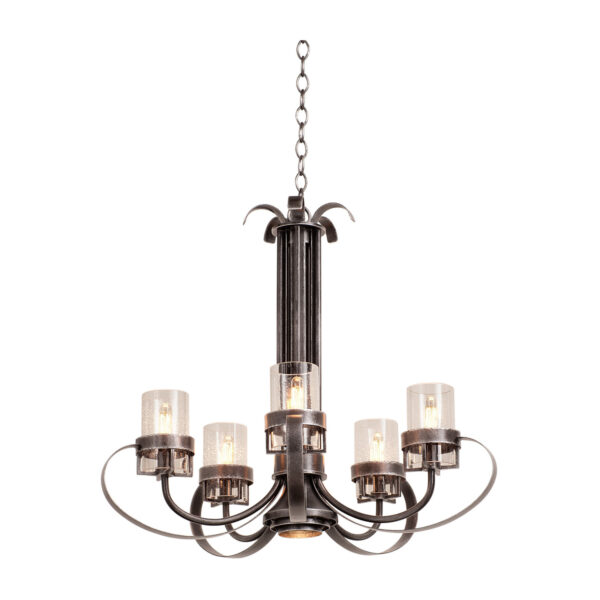 Bexley 5 LT Vintage Iron Chandelier Kalco