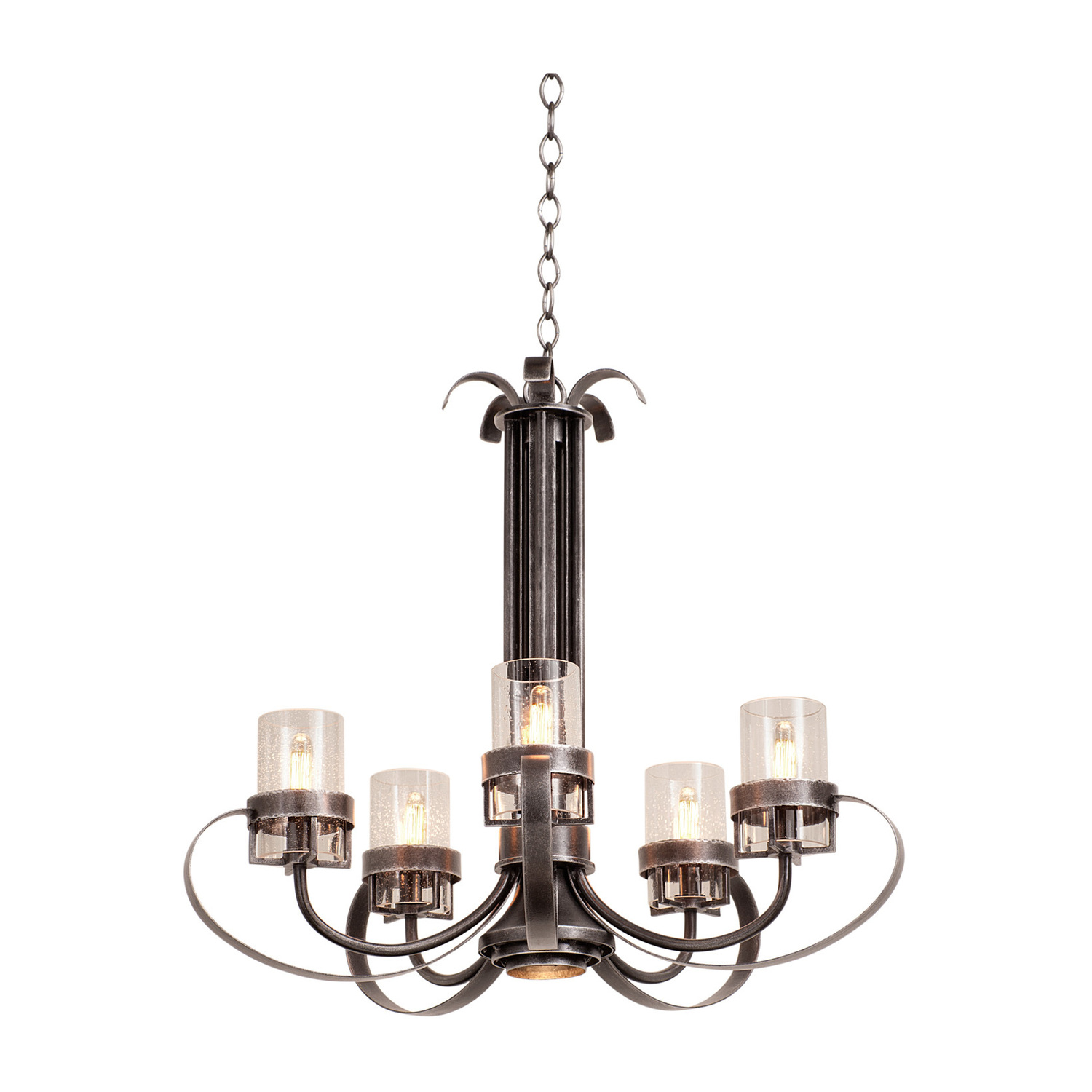 Bexley 5 LT Vintage Iron Chandelier Kalco