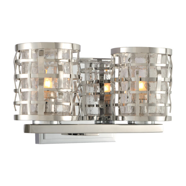 Bridgeport 2 LT Polished Stainless Steel Bath Wall Sconce Kalco