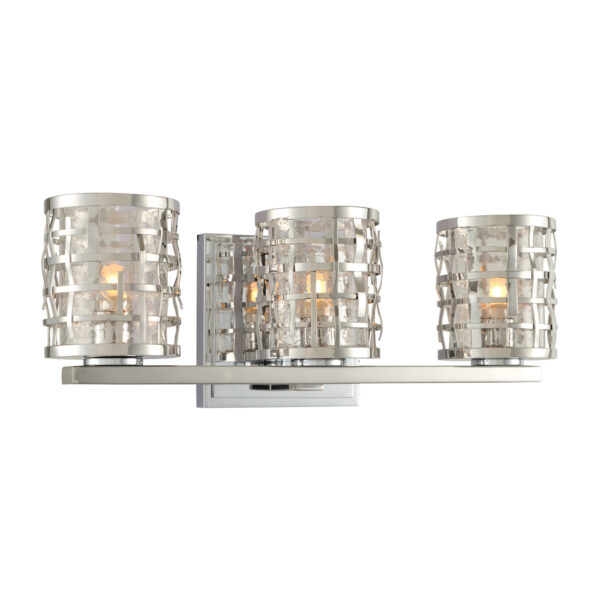 Bridgeport 3 LT Polished Stainless Steel Vanity Light Kalco