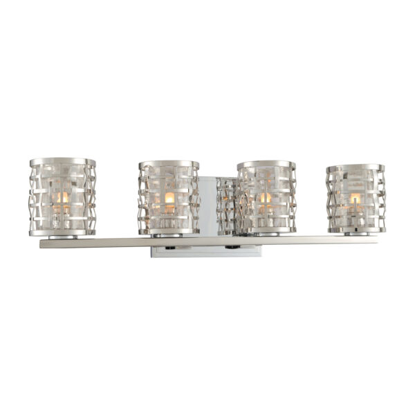 Bridgeport 4 LT Polished Stainless Steel Vanity Light Kalco