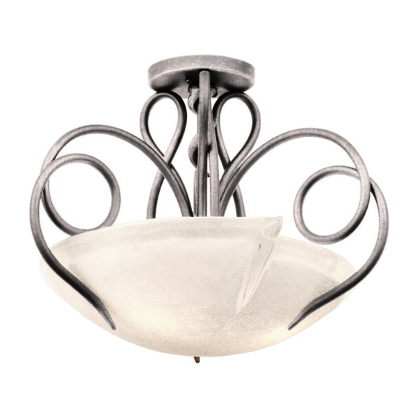 Tribecca 3 LT Pearl Silver Semi-Flush Mount Kalco
