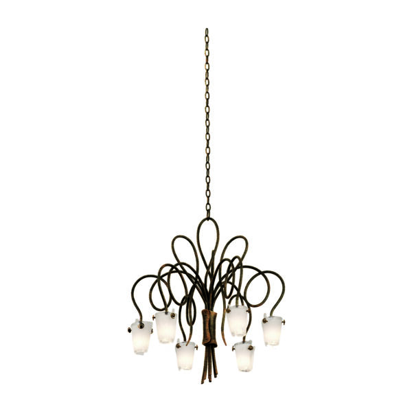 Tribecca 6 LT Antique Copper Chandelier Kalco