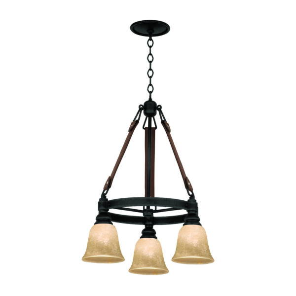 Rodeo Drive 3 LT Black Chandelier Kalco