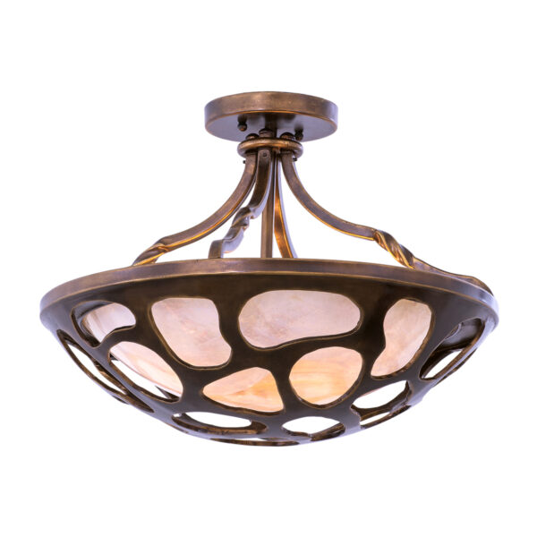 Gramercy 3 LT Copper Patina Semi-Flush Mount Kalco