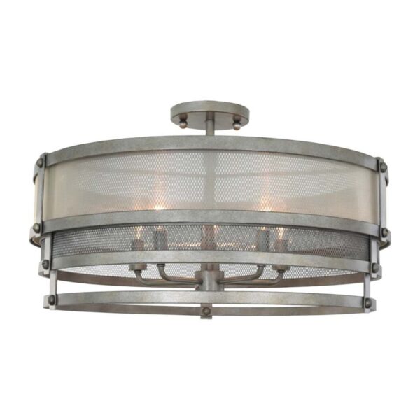 Delano 5 LT Bronze Jewel Tone Semi-Flush Mount Kalco