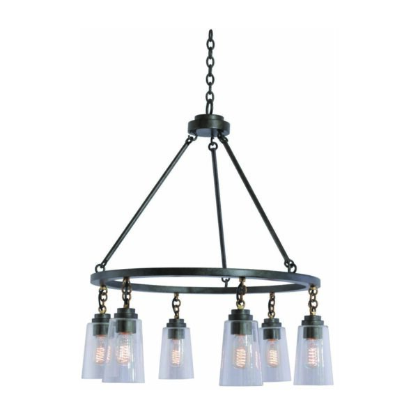 Dillon 6 LT Milled Iron Chandelier Kalco