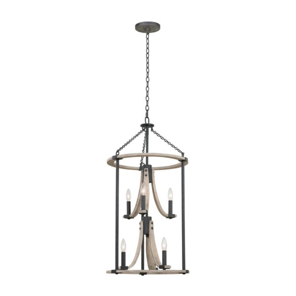 Middleton 6 LT Natural Iron Tiered Chandelier Kalco