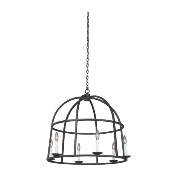 Wickenburg 6 LT Black Iron Chandelier Kalco