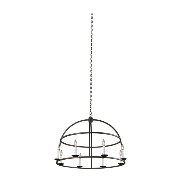 Wickenburg 8 LT Black Iron Chandelier Kalco