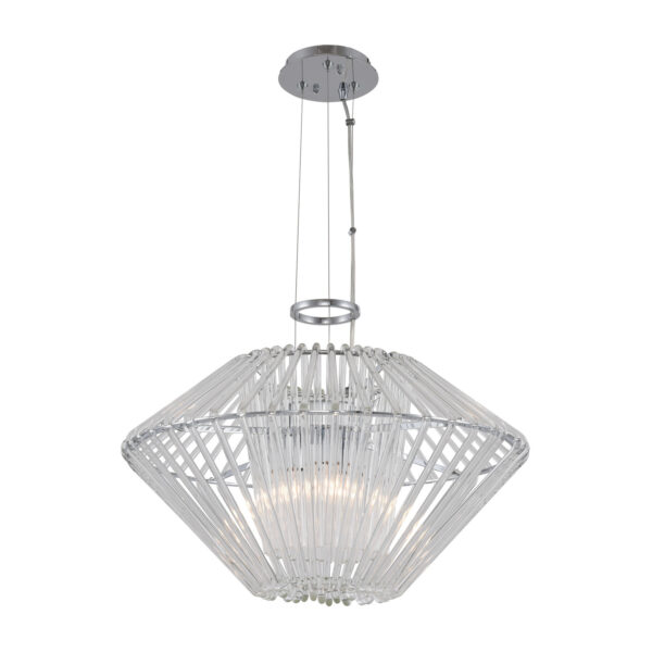 Taza 3 LT Polished Chrome Chandelier Kalco