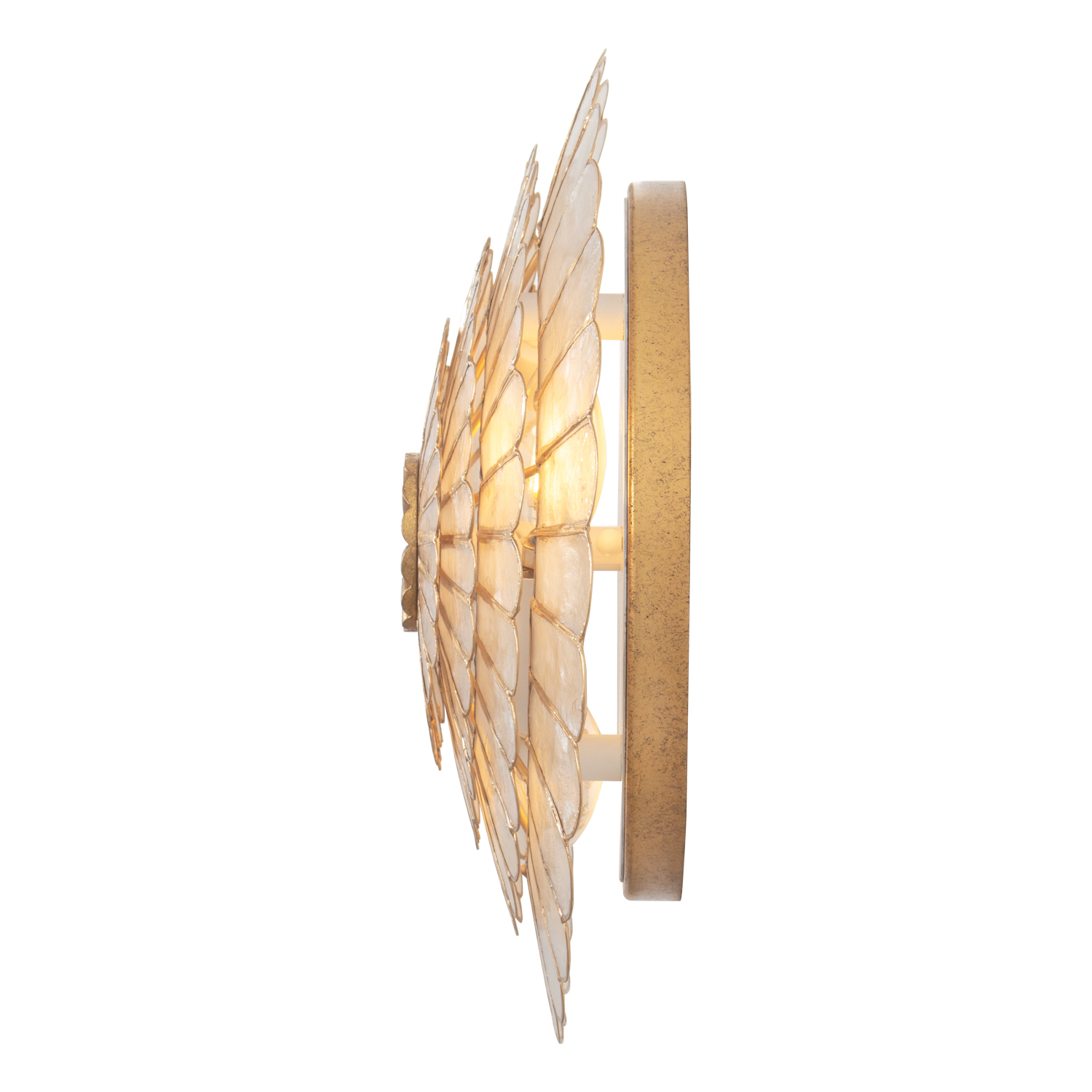 Samal 14-in 3 Light (40-watt) Oxidized Gold Leaf Wall Sconce - Image 3