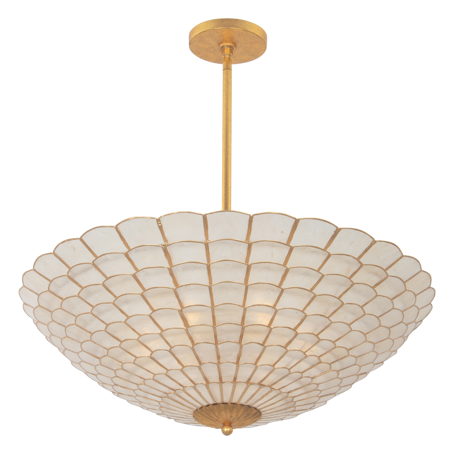 Samal 27.25-in 6 Light (40-watt) Oxidized Gold Leaf Convertible Semi-Flush Chandelier - Image 2