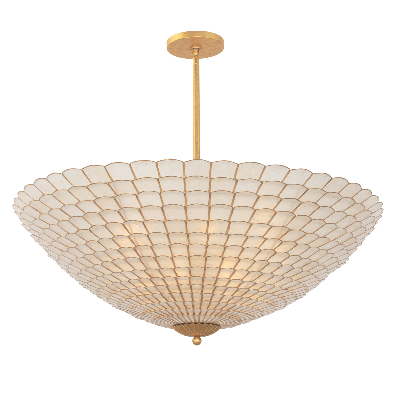 Samal 39.75-in 12 Light (40-watt) Oxidized Gold Leaf Convertible Semi-Flush Pendant Chandelier - Image 2