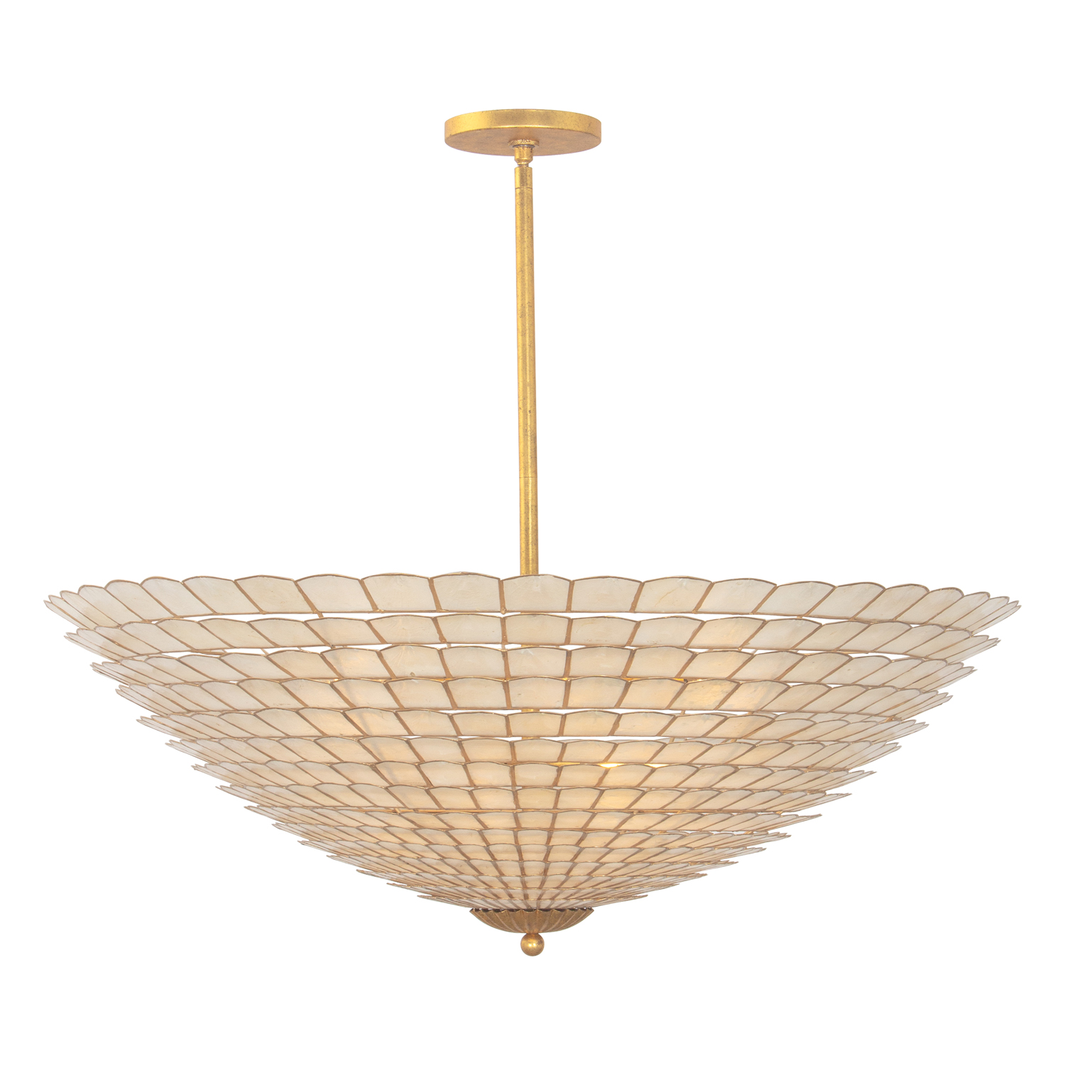 Samal 39.75-in 12 Light (40-watt) Oxidized Gold Leaf Convertible Semi-Flush Pendant Chandelier - Image 4