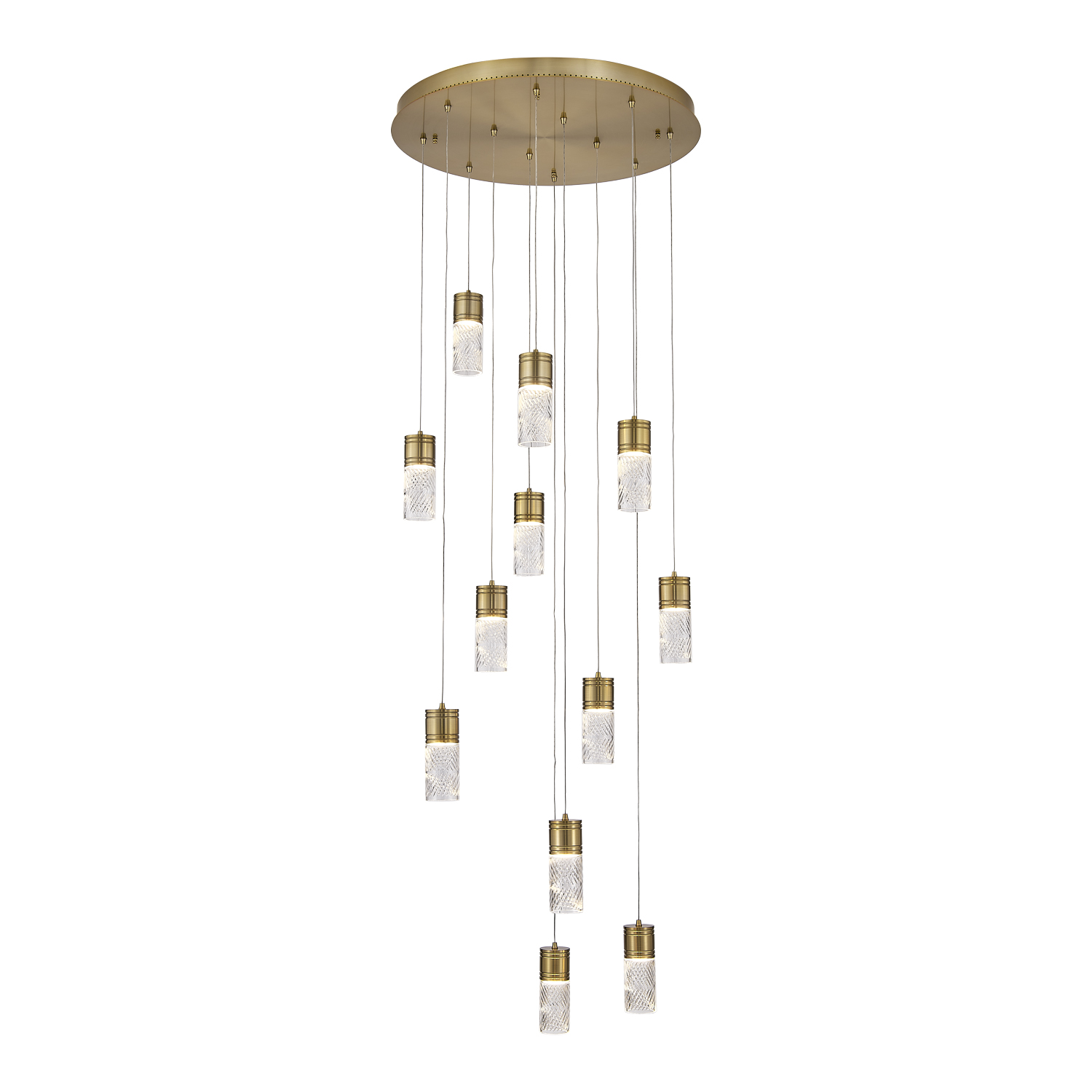 Kiriko 30-in (72-watt) LED Winter Brass Chandelier