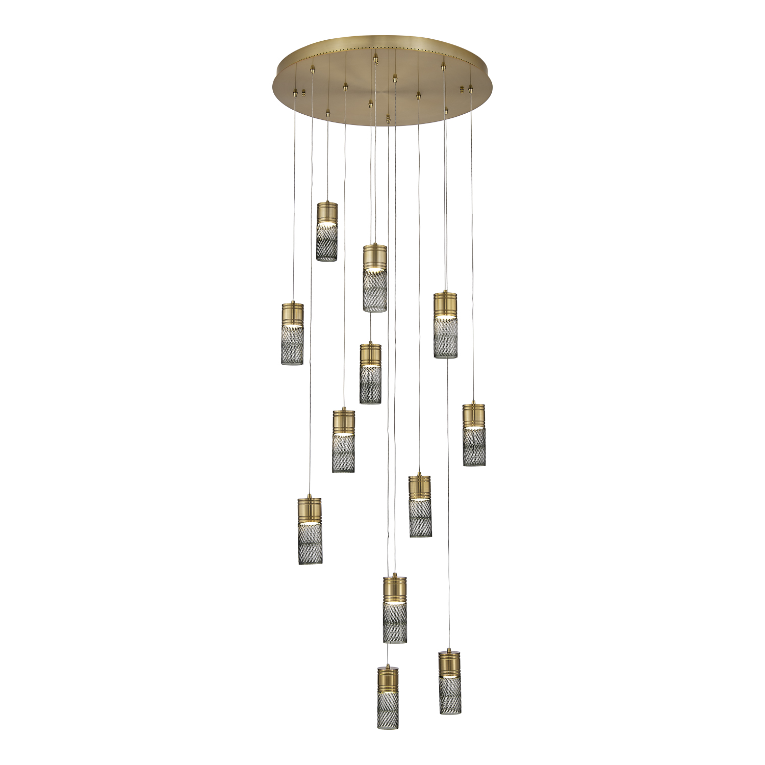 Kiriko 30-in (72-watt) LED Winter Brass Chandelier