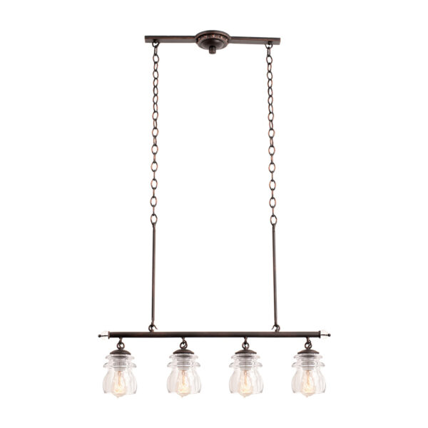 Brierfield 4 LT Antique Copper Linear Pendant Kalco