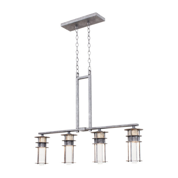 Anchorage 4 LT Rugged Iron Linear Pendant Kalco